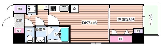 大阪市西区西本町のマンションの間取り