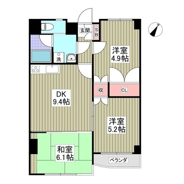 熊谷市宮前町のマンションの間取り