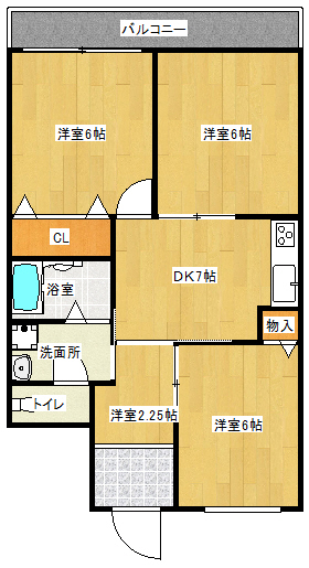 大阪市北区大淀中のマンションの間取り