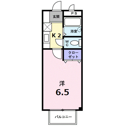 玉野市田井のアパートの間取り