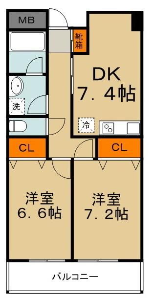 横浜市鶴見区仲通のマンションの間取り