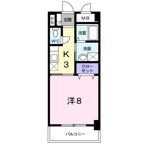 岩国市三笠町のマンションの間取り