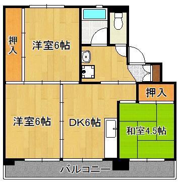 ビレッジハウス水巻３号棟の間取り