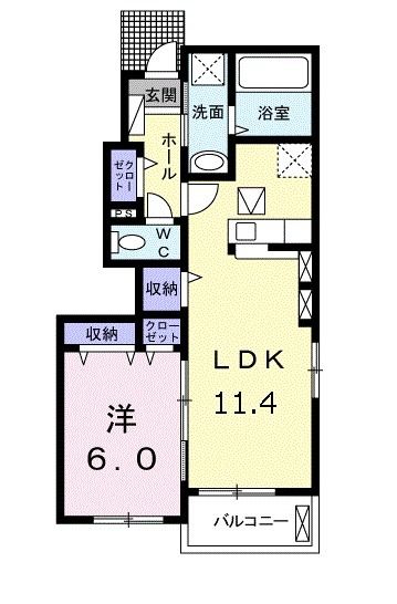 行田市緑町のアパートの間取り