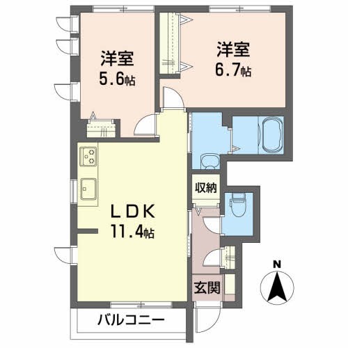 ミオ　ポラーレB棟の間取り