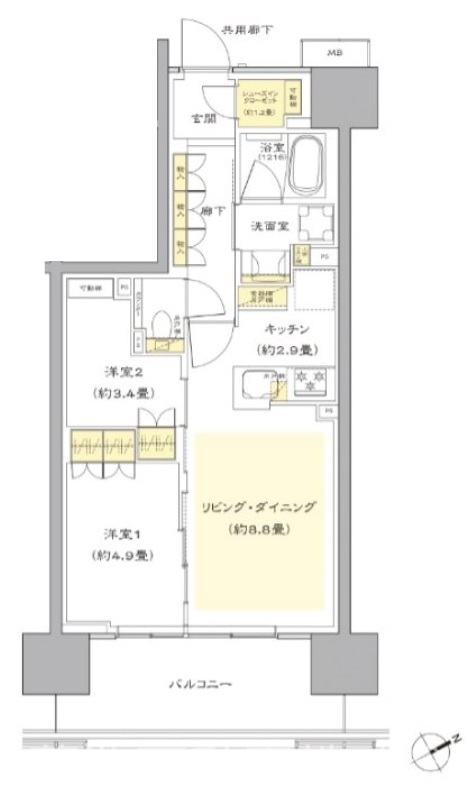 西東京市谷戸町のマンションの間取り