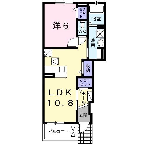 下関市彦島西山町のアパートの間取り