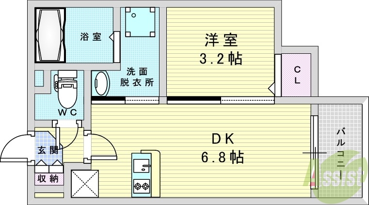 【クラウドパレス上新庄の間取り】