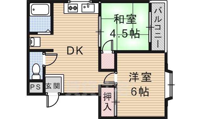 茨木市小柳町のマンションの間取り