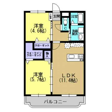 ヒルズ西伊敷A棟の間取り