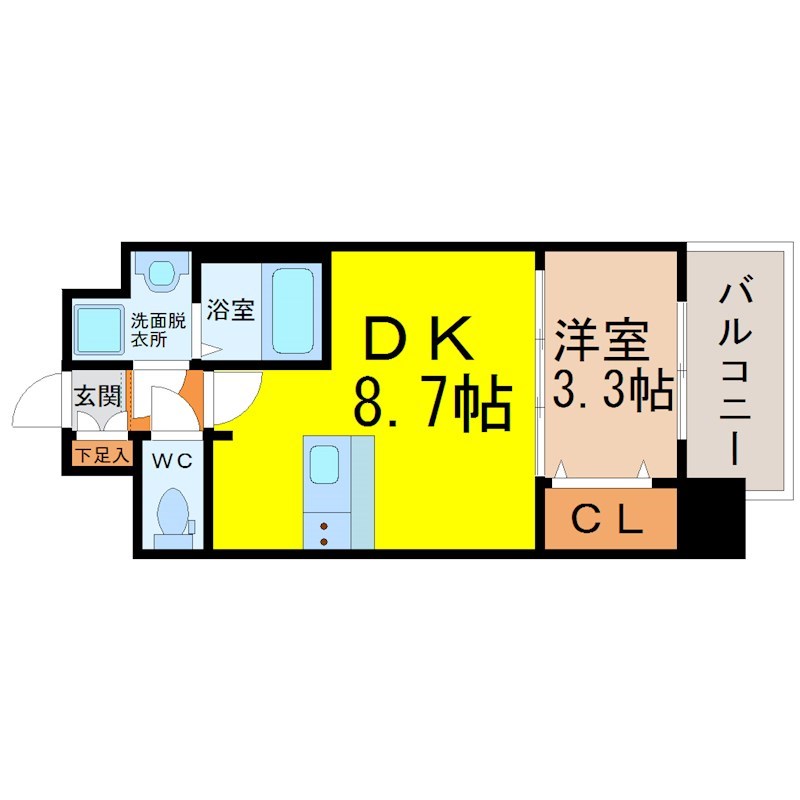 名古屋市中区富士見町のマンションの間取り