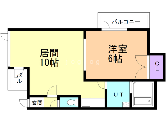 石狩郡当別町北栄町のアパートの間取り