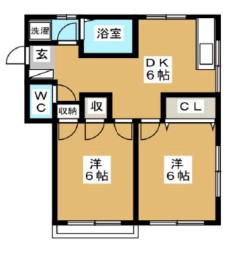 世田谷区駒沢のアパートの間取り