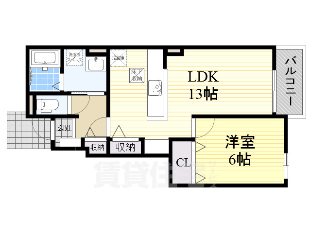 茨木市南耳原のアパートの間取り