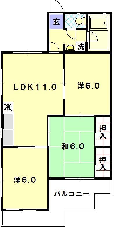 コーポ菜切の間取り