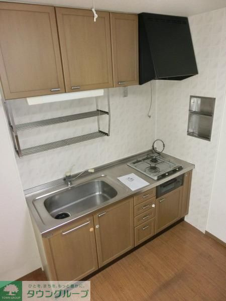 キッチン　ガスコンロ２口設置済みです