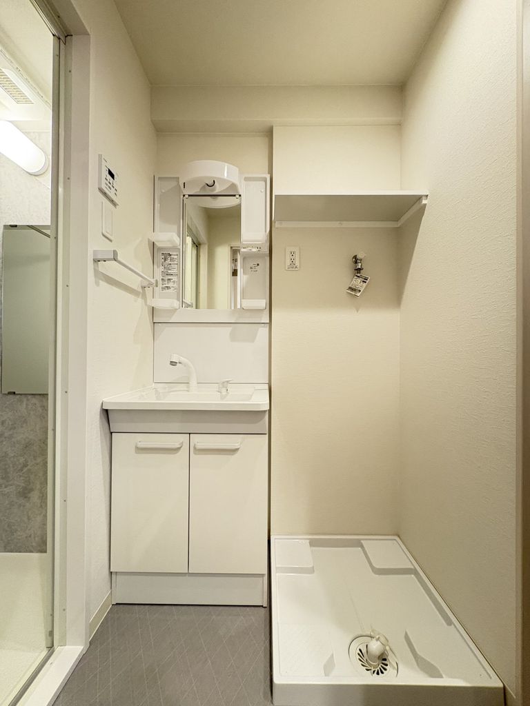 洗面設備　※建築中の写真です