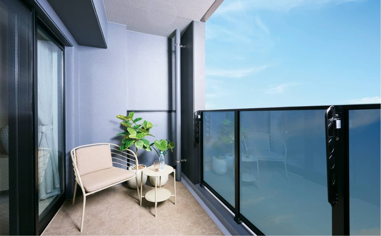 バルコニー　お洗濯にも便利なバルコニー付き