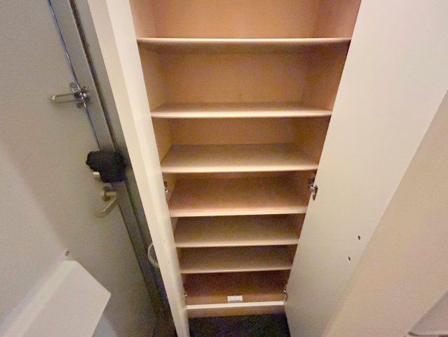 収納　大きいシューズボックスは靴がいっぱい入れれますね。