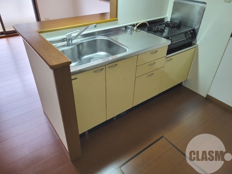 キッチン　２口コンロ＋グリル付き♪