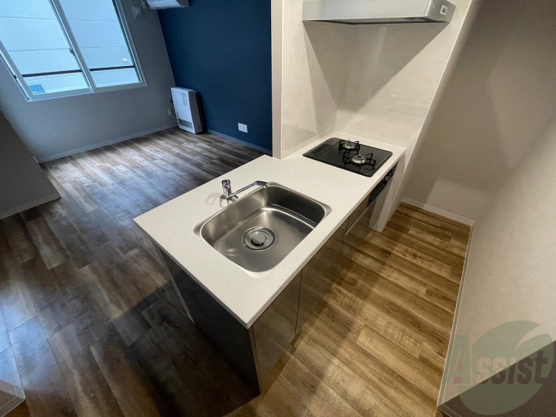 キッチン　２口システムキッチンですのですぐにお料理に使えます！