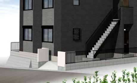 エントランス　お洒落な建物デザイン♪※パース