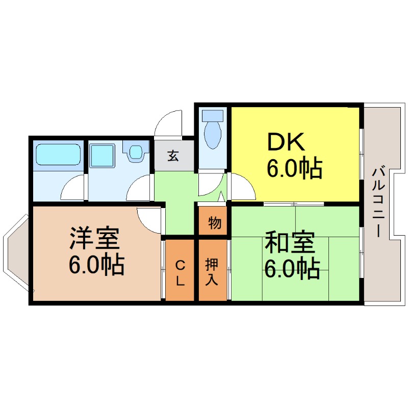 地下鉄東山線 池下駅 徒歩7分 3階建 築39年の間取り写真