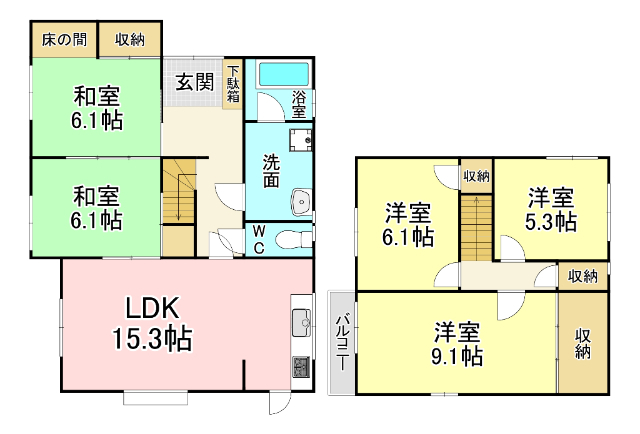 星和台2丁目戸建ての間取り写真