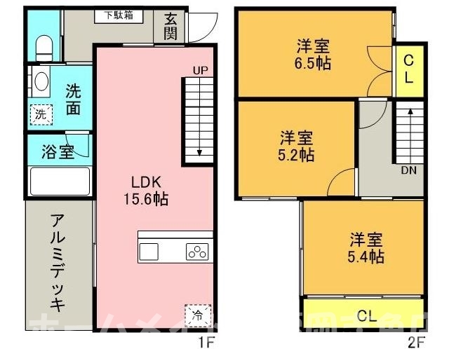 ＪＲ香椎線 伊賀駅 徒歩11分 2階建 築2年の間取り写真