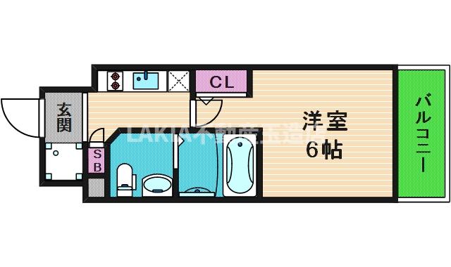ＪＲ大阪環状線 玉造駅 徒歩3分 15階建 築6年の間取り写真