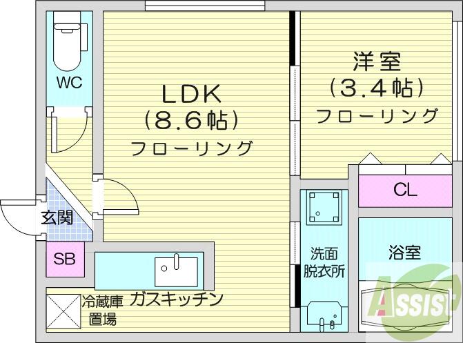 地下鉄東西線 二十四軒駅 徒歩7分 4階建 築4年の間取り写真