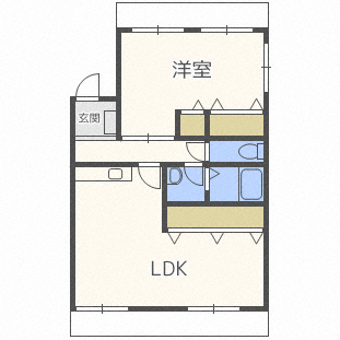 ＪＲ函館本線 稲積公園駅 バス乗車時間：7分 最寄りバス停で下車 徒歩2分 3階建 築38年の間取り写真