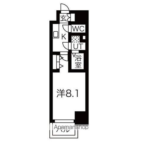 地下鉄鶴舞線 上前津駅 徒歩4分 14階建 築6年の間取り写真