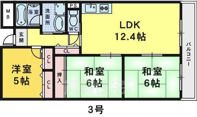 三国ヶ丘セレニテの間取り写真