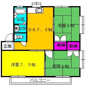 コーポユーカリ２の間取り