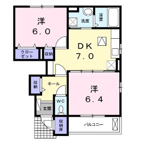 福山市加茂町大字八軒屋のアパートの間取り