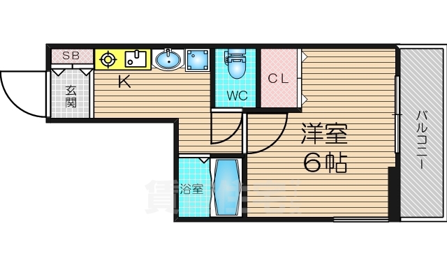 大阪市北区池田町のマンションの間取り