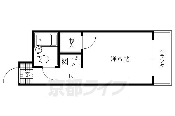 【京都市北区紫野上野町のマンションの間取り】