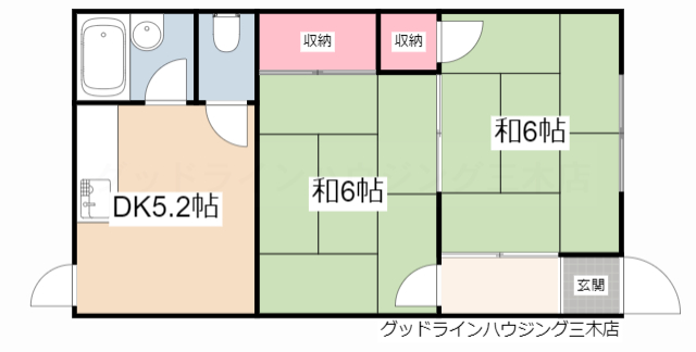 北中マンションの間取り