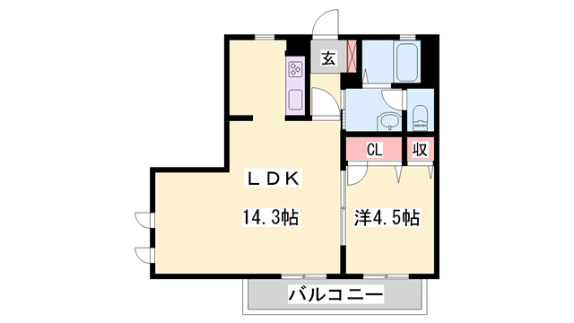 メゾンフリューゲルA棟の間取り