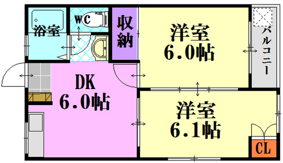 花房マンションの間取り