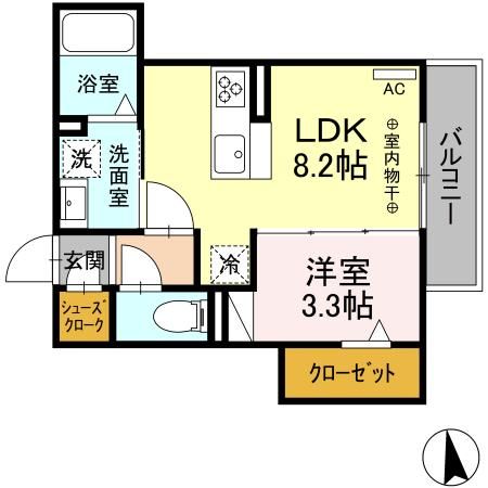 各務原市那加野畑町のアパートの間取り