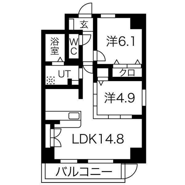 常滑市新開町のマンションの間取り