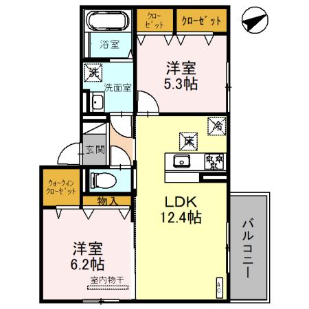 神戸市西区北別府のアパートの間取り