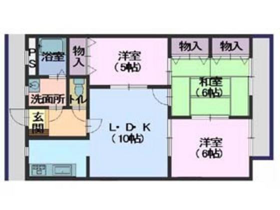 第２瀬田ハイツ　I号館の間取り