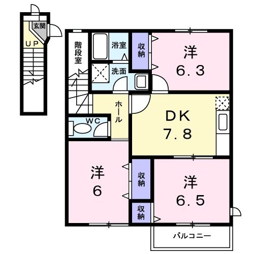 北茨城市磯原町磯原のアパートの間取り