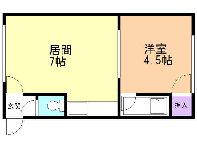 苫小牧市青雲町のアパートの間取り