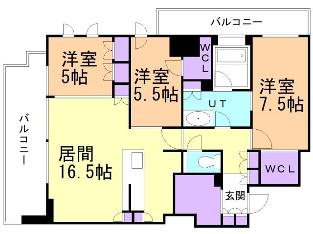 クリオレジダンス新札幌駅前の間取り