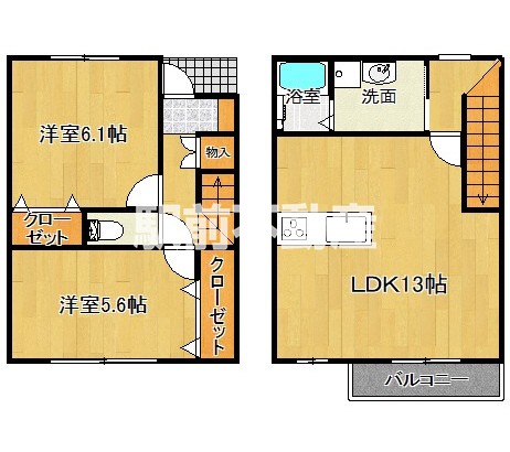 佐賀市新郷本町のアパートの間取り