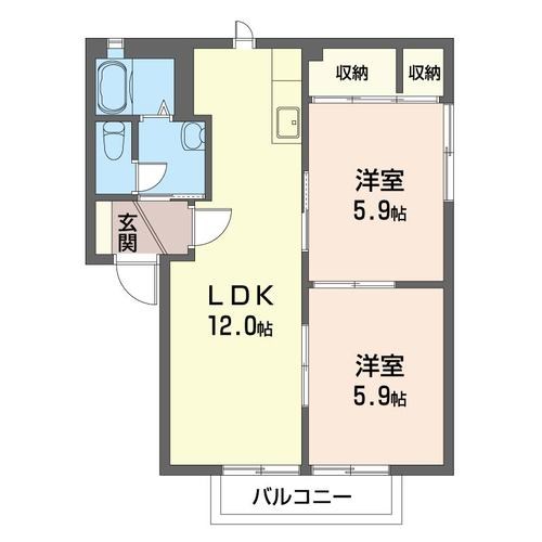 グリーンヒルズ　Ａ棟の間取り